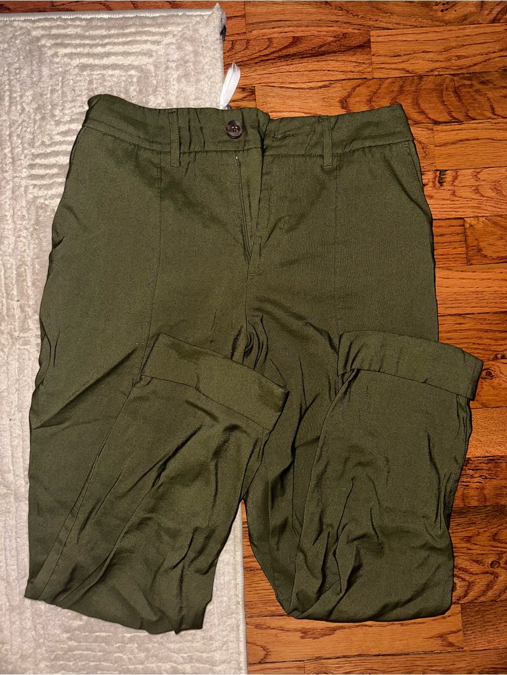Women’s Olive Green Dress Pants - Classic Straight Fit